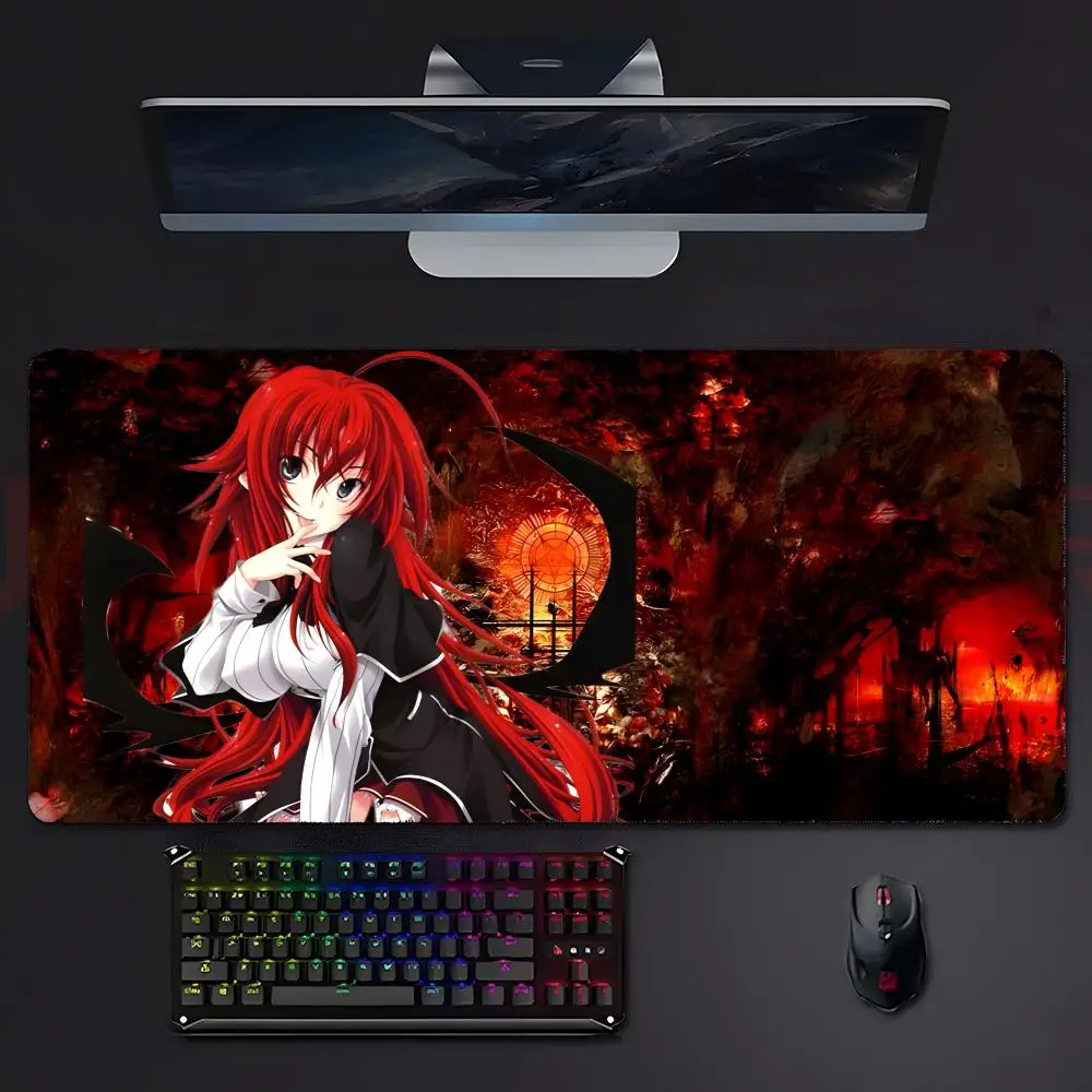 Large XXL 90x40cm Demonic School Battle Anime Gaming Mouse Pad Non Slip Rubber Stitched Edge Thickened Desk Mat For PC Laptop