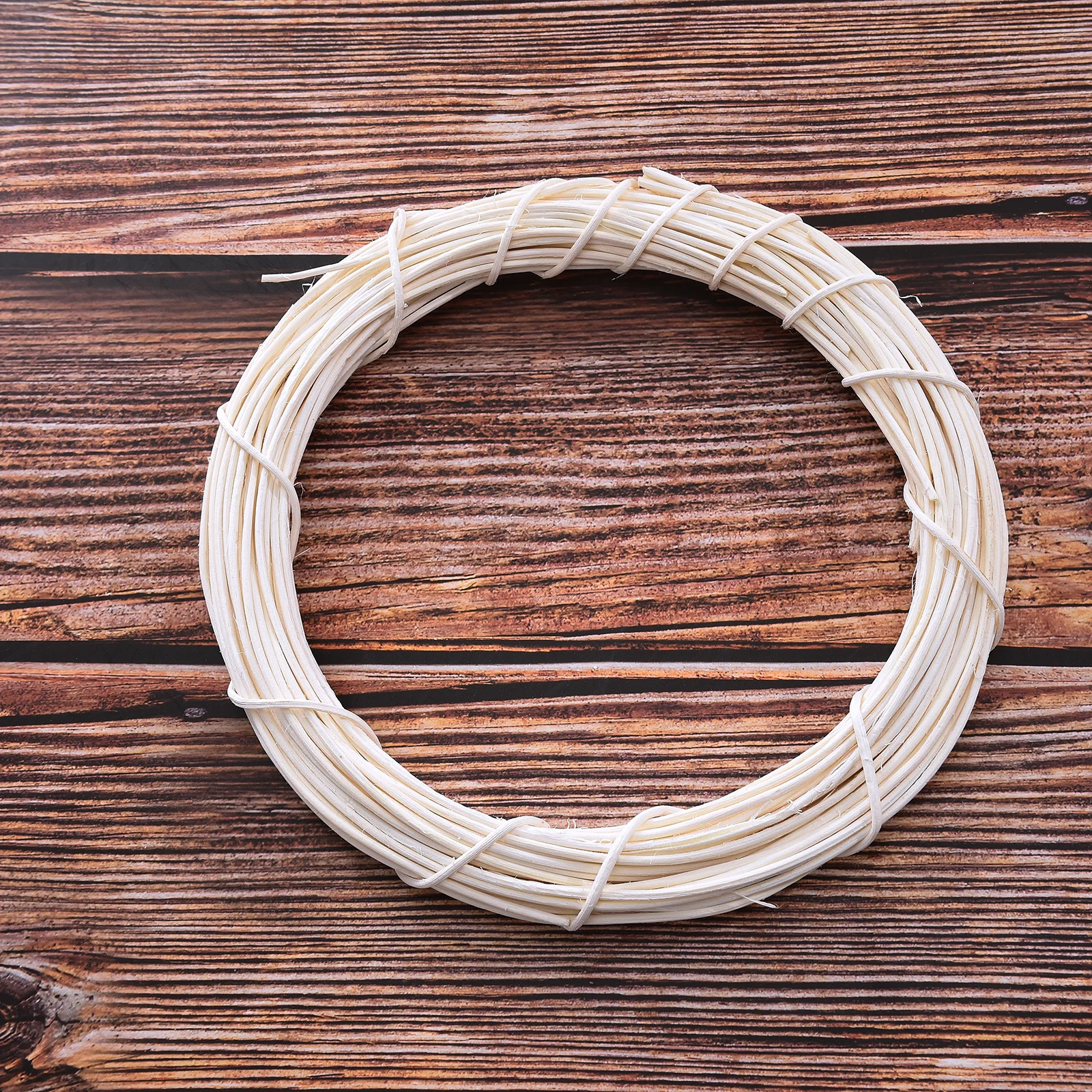 Rice White Rattan Ring Handmade DIY Christmas Rattan Ring Door Hanging Flower Wreath -30cm Outer Diameter