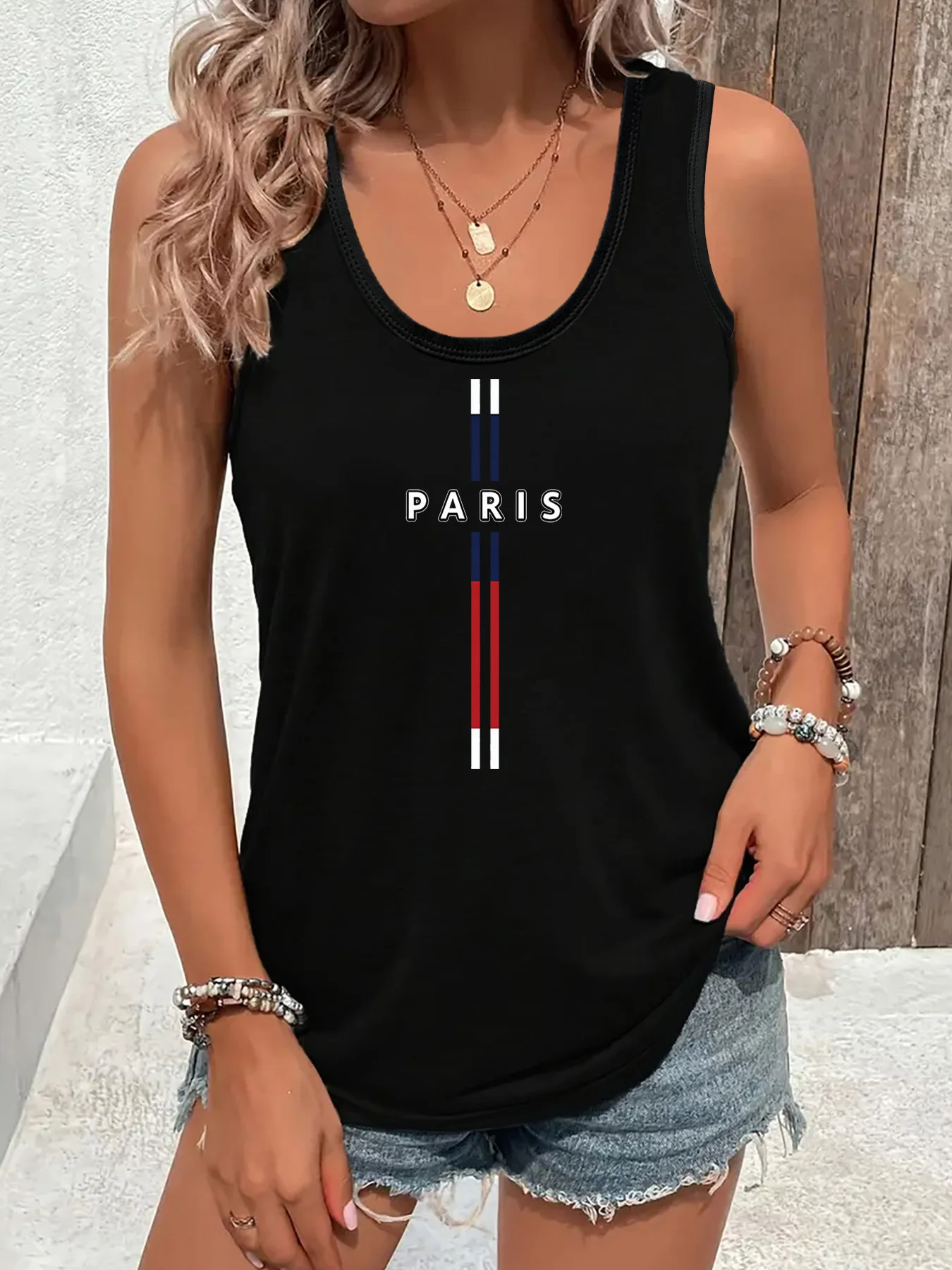 printed Summer women's loose and personalized dream catcher mesh printed vest top T-shirt comfortable sleeveless