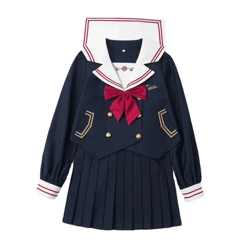 2022 Uniformi scolastiche giapponesi Stile Studente Ragazze Costume Donna Sexy JK Vestito Camicetta da marinaio Gonna a pieghe Set S-2XL