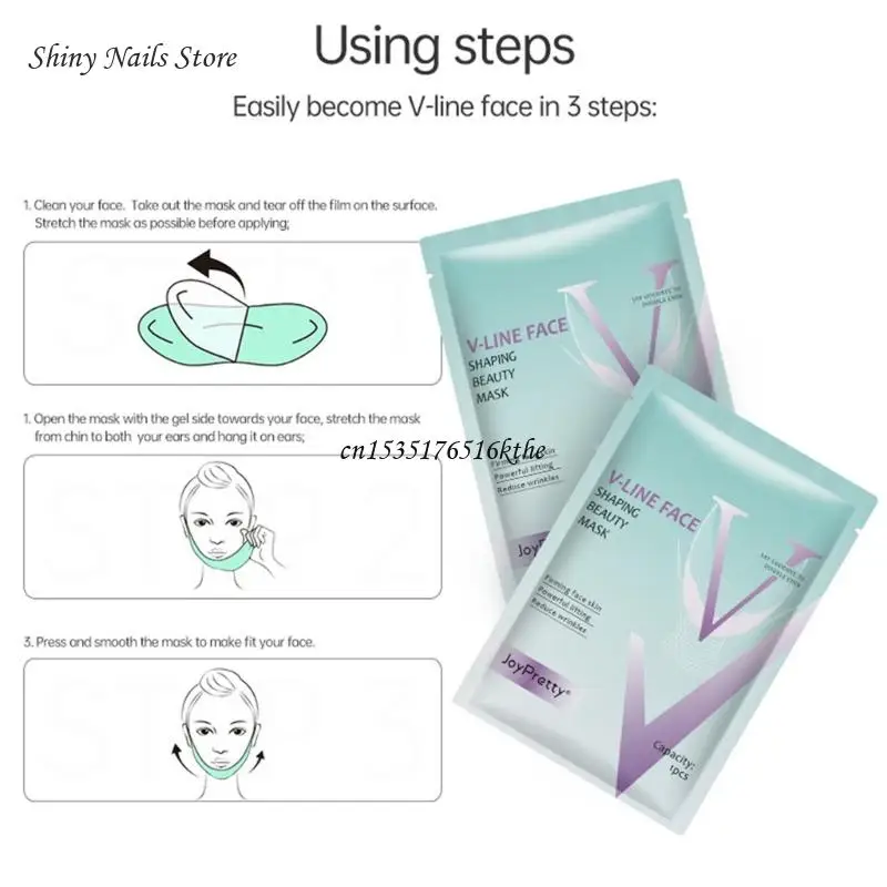 5Pcs V Line Shaping Face Mask Lifting Hydrogels Facials Mask Anti-Agings Anti-Wrinkles Bands Double Chin Reducer Strap Dropship