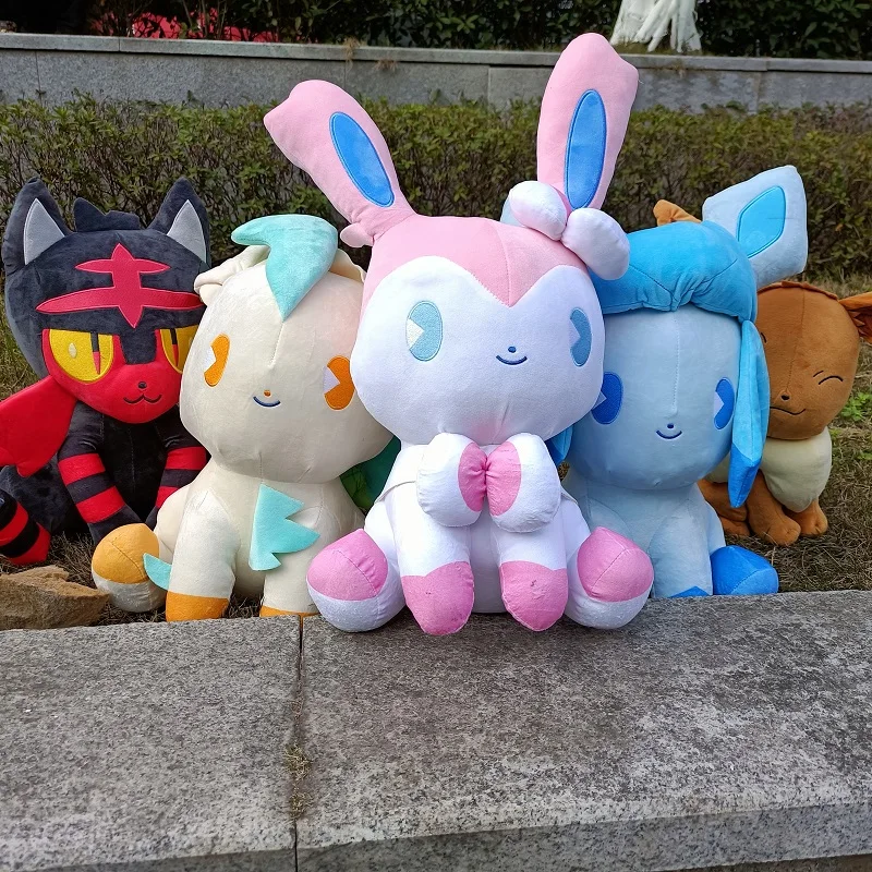 

45cm Pokemon Plush Eevee Sylveon Leafeon Litten Stuffed Toys Cute Anime Figure Stuffed Plush Toy Children's Birthday Gifts