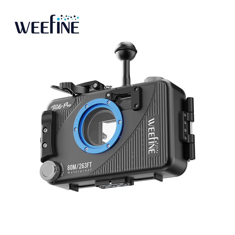 WEEFINE Nuovo alloggiamento TGPRO per la custodia UW per fotocamera Olympus TG7/TG6/TG5 con sistema di aspirazione integrato con profondità impermeabile 80M