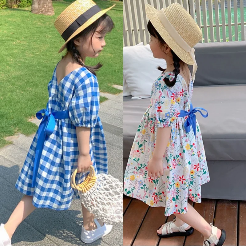 

Children's Floral Dress Summer Girls' Sweet Skirt Children Shirt Princess Dress3-8One-Piece Delivery for Children's Clothing