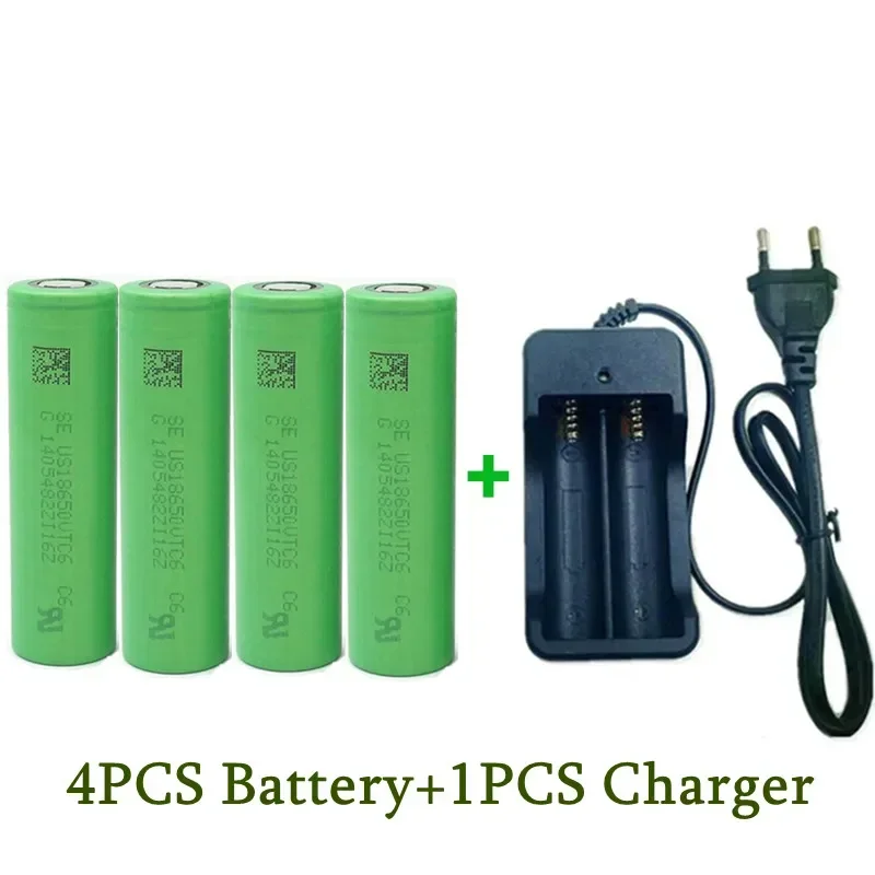 18650 Battery  2023NewBestselling VTC6 Li-ion 3.7V 3000MAH+Charger RechargeableBattery Suitable Screwdriver Battery