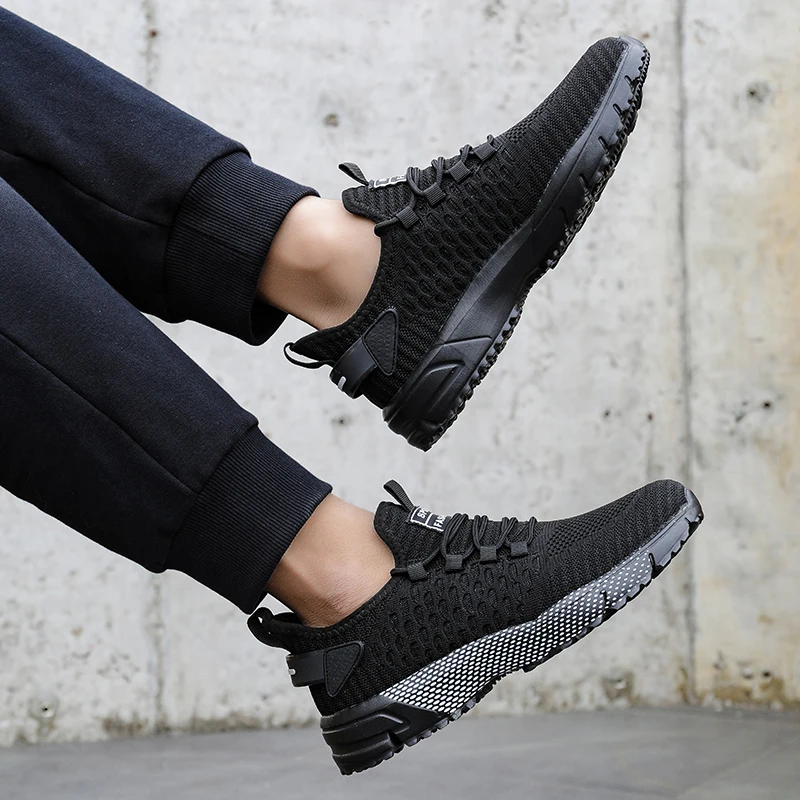 Summer Men New Running Lightweight Platform Sneakers Trend Thick Soled Breathable Anti Slip Casual Jogging Shoes Hot Selling