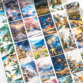 2 מ '/רול נוף סרט חיות מחמד סרט גדור כתב עת יצירתי אסתטי stapers יומן דקו מדבקות ציוד בית ספר