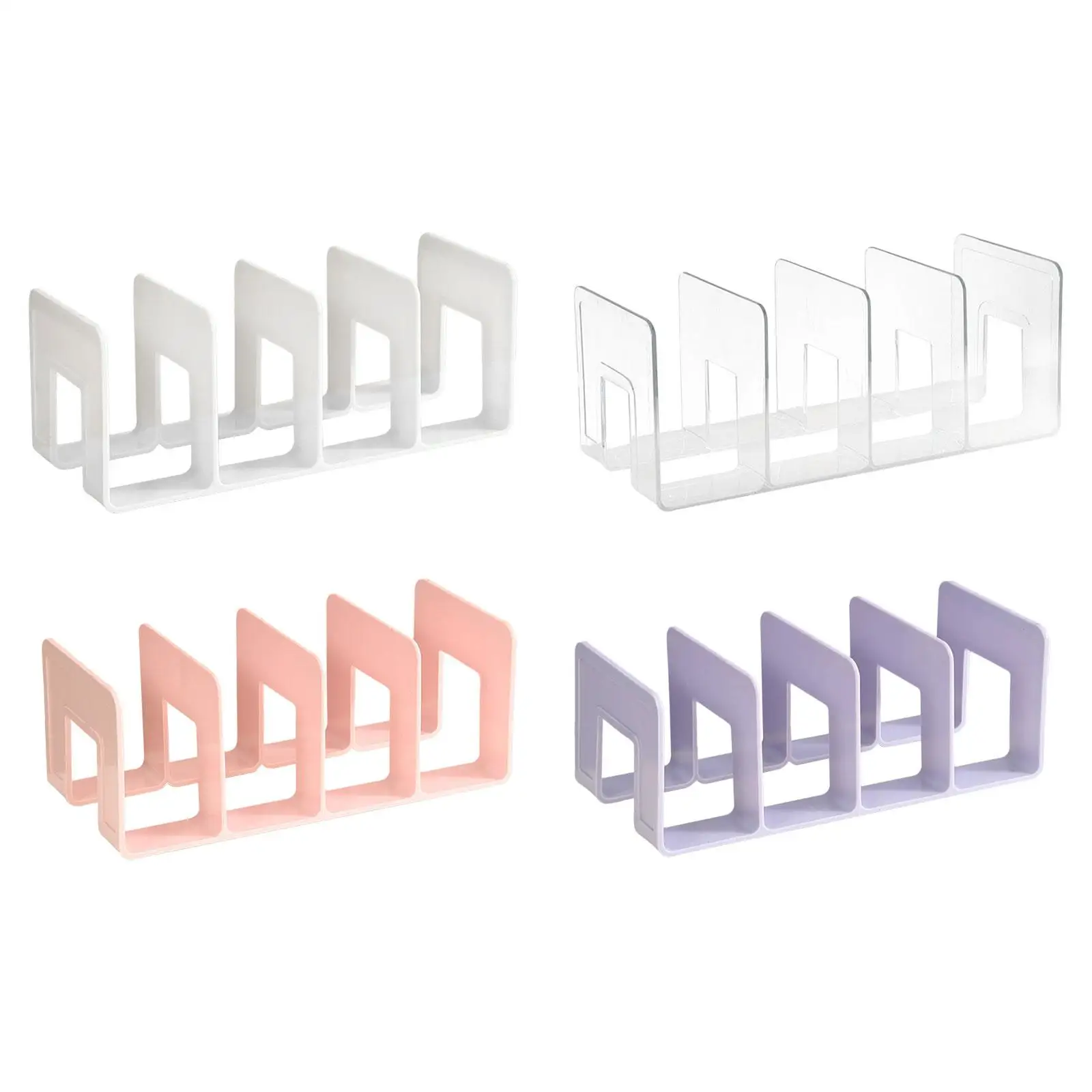 Four Frames Book Stand Sturdy Acrylic Bookends for Bookcase Table Study Room