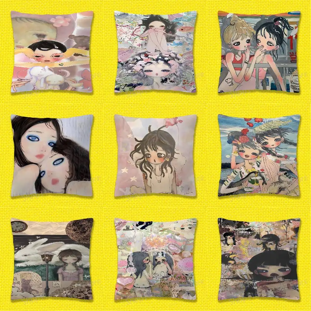 

A-Aya Takano Japanese Girl Throw Pillow Case For 45cm 40cm 55cm 50cm 30cm Square Car Pillowcase Shell