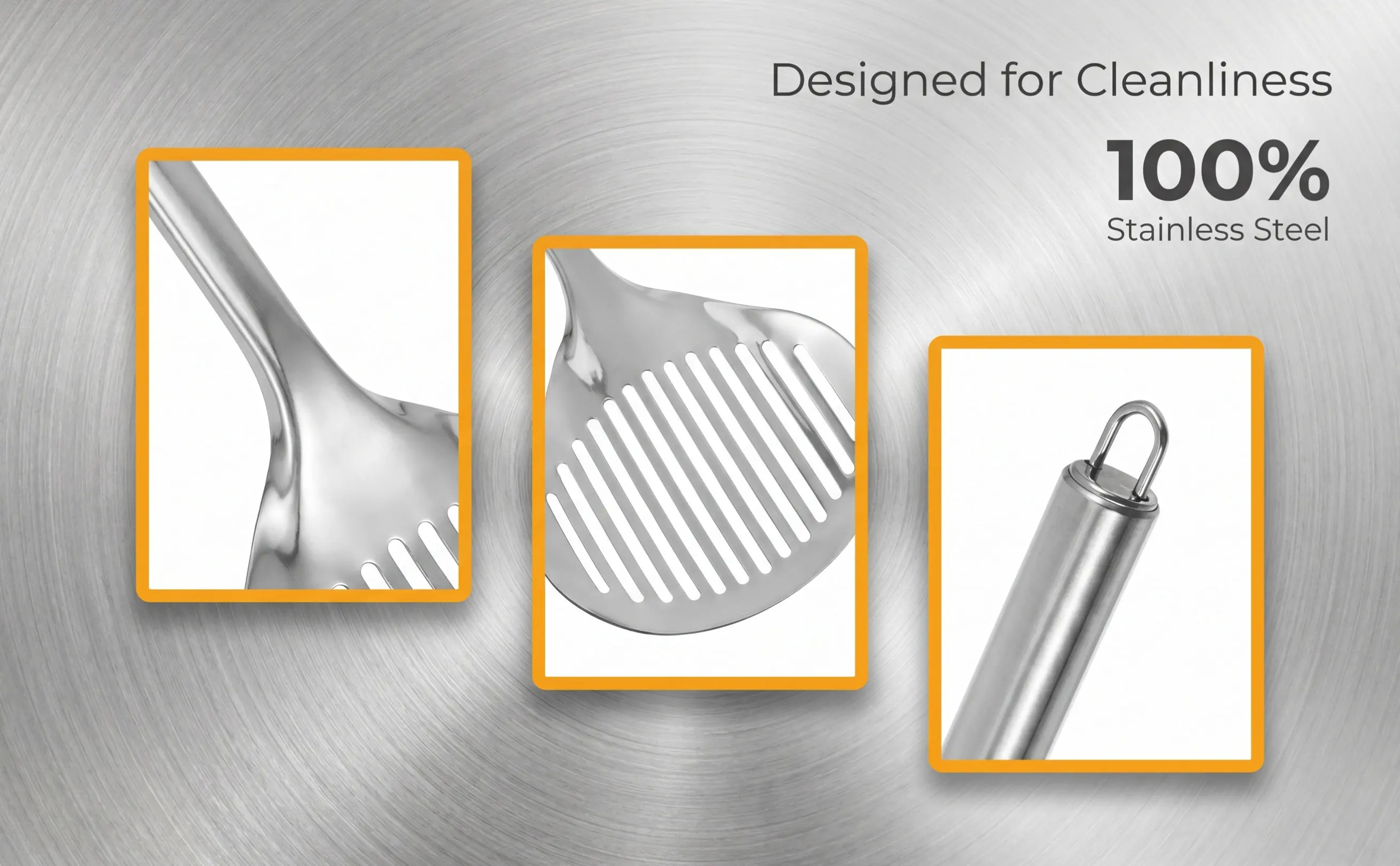 Stainless Steel Cat Litter Scoop Premium Metal Litter Box Scooper Efficient Filtration Poop Scooper for Daily Cat Care Needs