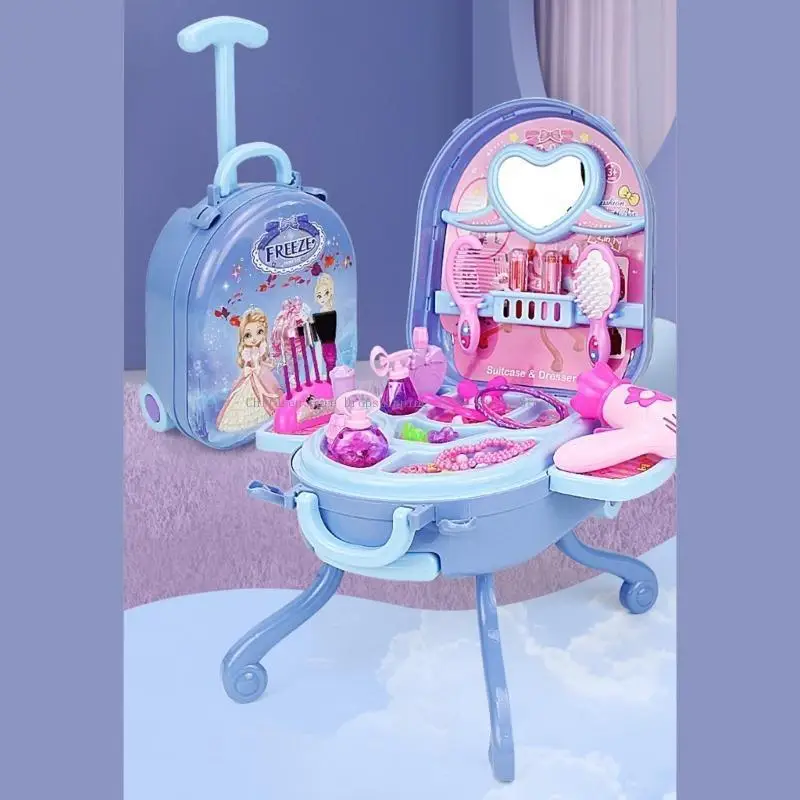 Kinder Make -up tun Make -up für Kleinkindmädchen gefälschte Make -up mit Little Girl Koffer Spielzeuggeschenk für Mädchen
