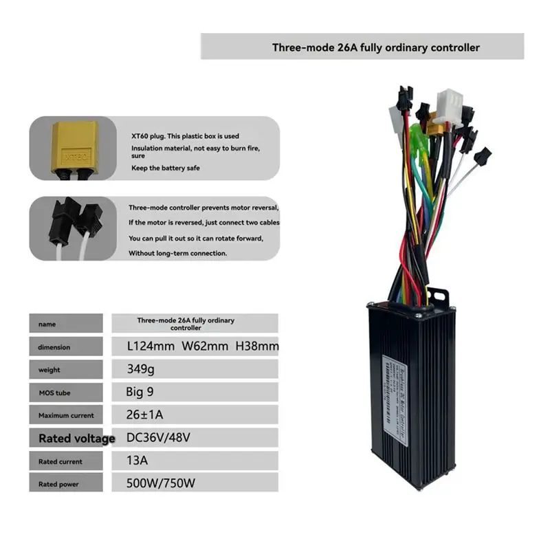 Stable-36V 48V 26A Brushless Controller G20 Meter LED Display+130X Throttle Kit For Electric Scooter E-Bike Repair Kit