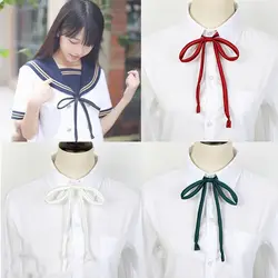 Solid Color Simple Neck Tie Elegant Ribbon Knot Thin Satin Bowtie School Student Bowtie Vintage JK Uniform Shirt Accessory