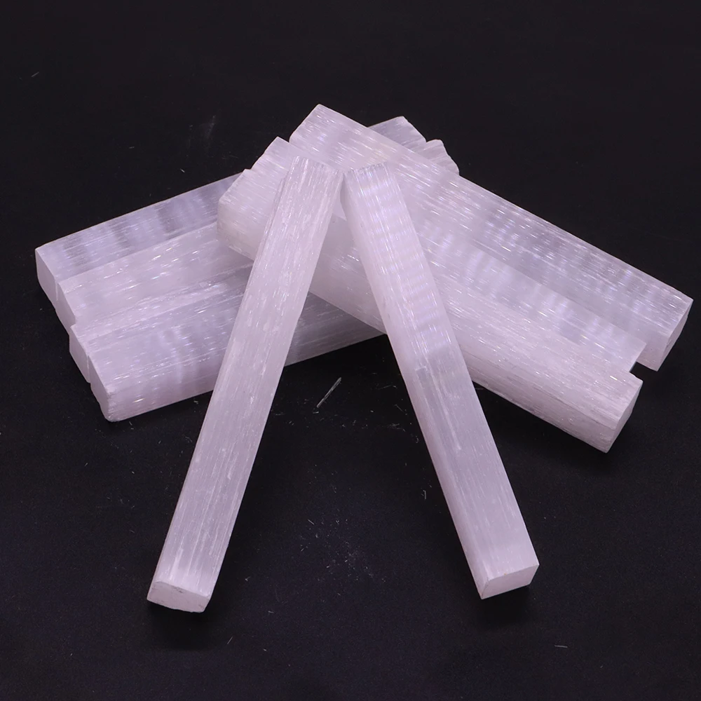 

Natural Selenite Crystal Stick Chips Gypsum White Quartz Rough Minerals Specimen Chakra Energy Point Healing Gemstone Home Decor