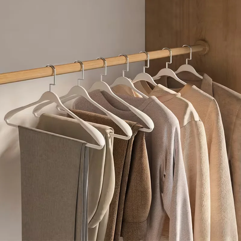 20Pcs Wide-Shoulder Non-Slip Hangers, Wide-Shoulder Coat Hangers for Home Use, Non-Slip and Anti-Shoulder-Bump Hangers, Delicate Matte Texture, Home Dormitory Wardrobe Organizer, Multifunctional Hangers for Adult Clothes and Pants