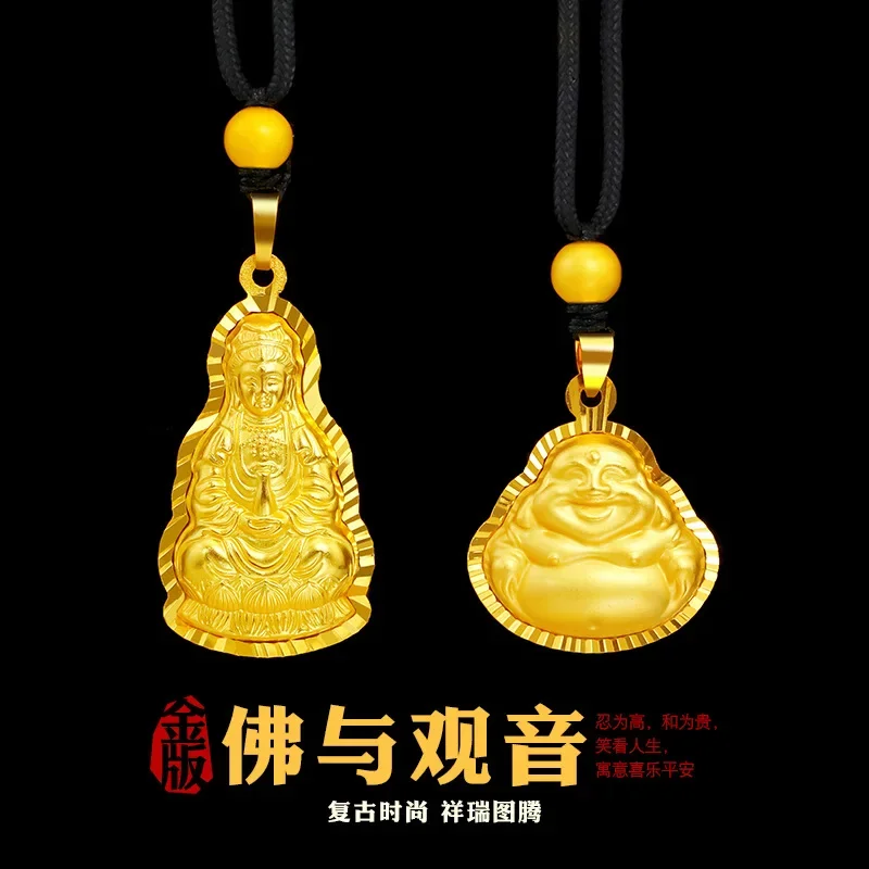 

9999 Real Gold 24K Gold Edition Guanyin Pendant Pure Gold Buddha Pendant