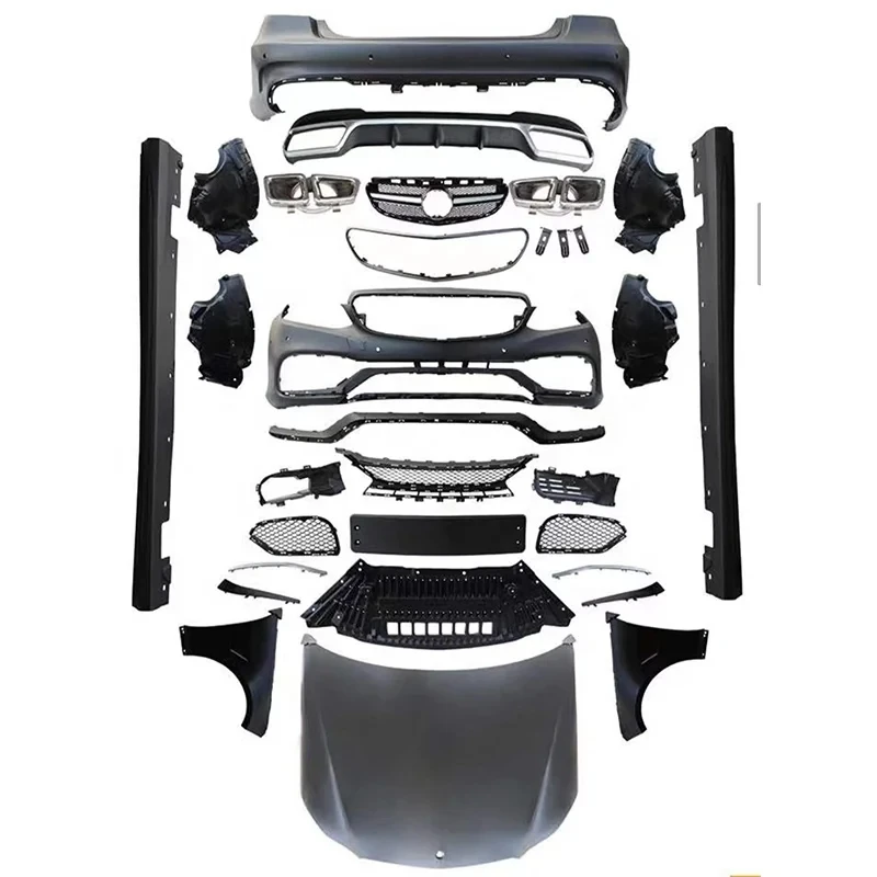 

car E63 Car Bodykit - E-Class W212 Later Modified E63 Car Bumper Grill Hood Fende 2010 2011 2012 2013 2014 2015