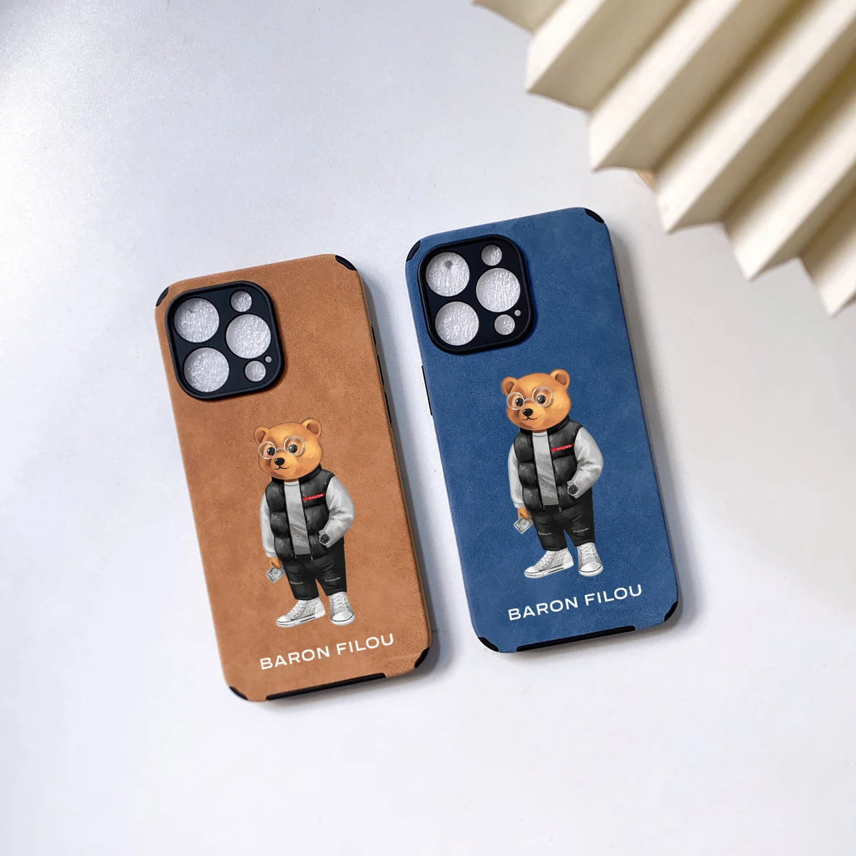 BARON FILOU leather Soft Case For Iphone 15 14 13 12 11 Pro Mini 7 8 Se Plus Xr X Xs Max Phone Cover outdoors BEAR Fundas Capa