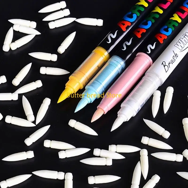 W89C 5/10PCS Pincel macia ponta para marcador acrílico Dica substituível 1 mm a 5 mm