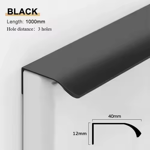 Gold Black Hidden Handles Long Kitchen Cabinet Pulls Drawer Knobs Aluminum Alloy Furniture Handles Cupboard Pulls Wardrobe Pulls - Image 17