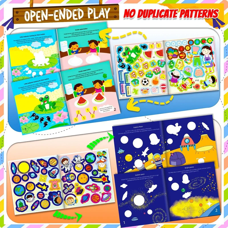 Montessori Spielzeug Cartoon Aufkleber Bücher Fokus auf Potenzial Entwicklung Bildung Aufkleber Spielzeug für Kinder 3-6Y – Detail 7