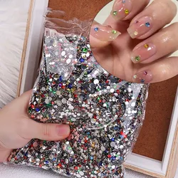 10000pcs Mini Nail Art Rhinestones Mixed Size Colorful Gems Flat Back Round Diamonds AB For DIY Nail Decorations Manicure