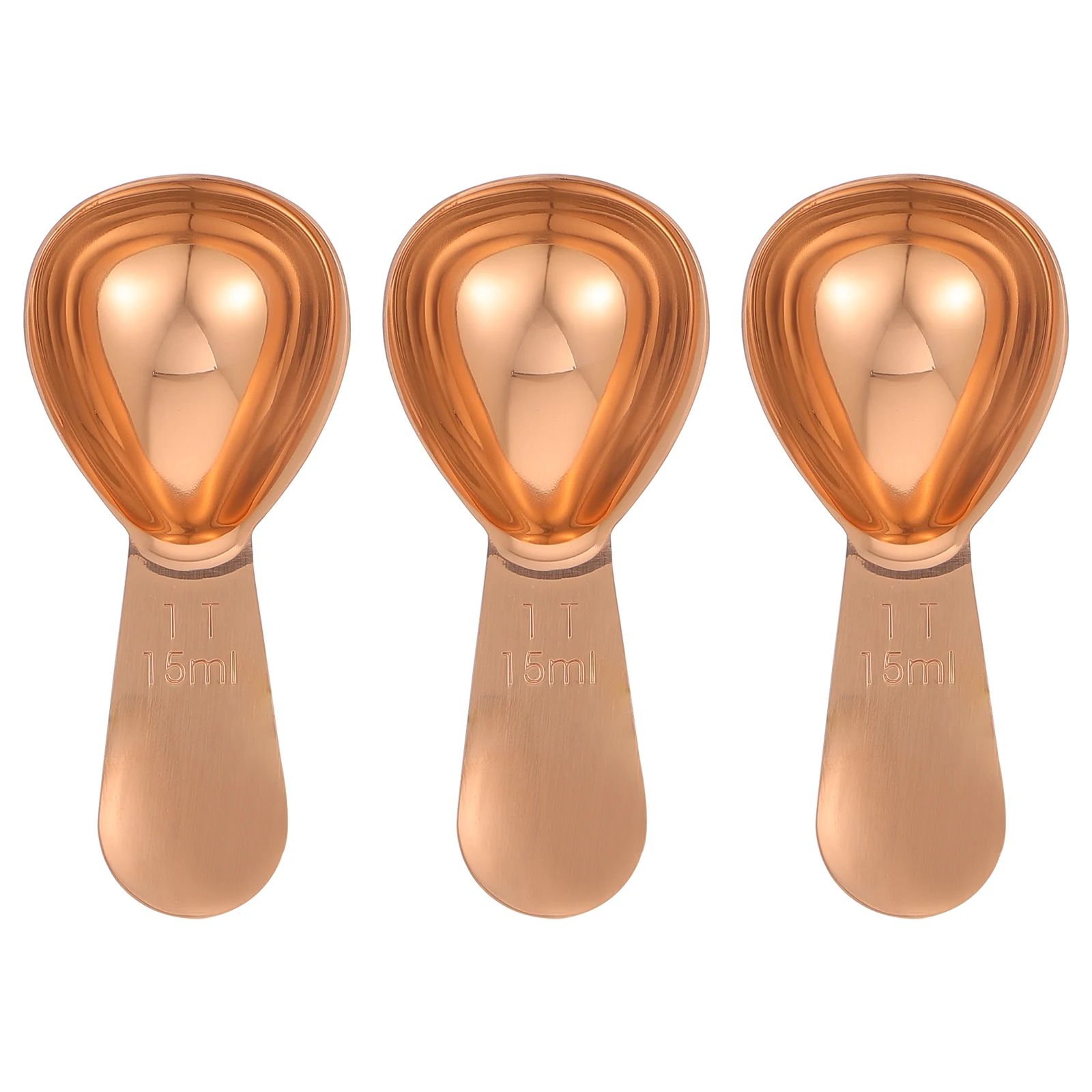 

3pcs Coffee Spoon 15ml Gold Short H Stainless Steel Measuring Spoons Kitchen Tools Flour Cup Powder Milk Coffee Tea Sugar