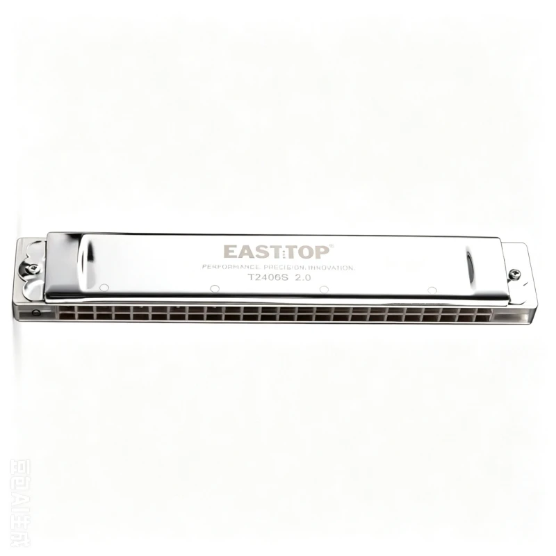 Easttop Ultra-thin T2406S 2.0 Upgraded 24-hole Tremolo Harmonica All-copper Plate Professional Performance for Students & Adults