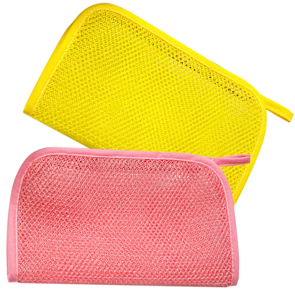 

2 Pcs Back Scrubber Bath Towel African Sponge Net Cleaning Nylon Exfoliating Miss