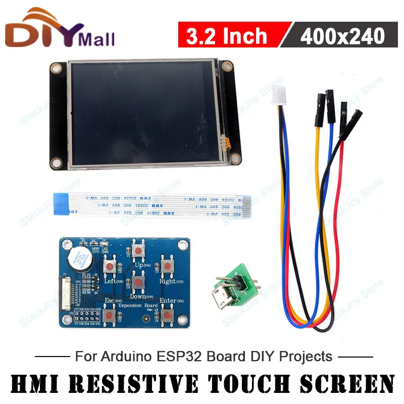 

3,2-дюймовый сенсорный экран USART HMI 400x240 ЖК-дисплей с платой ввода-вывода для промышленного управления Arduino Raspberry Pi STM32 NX4024K032