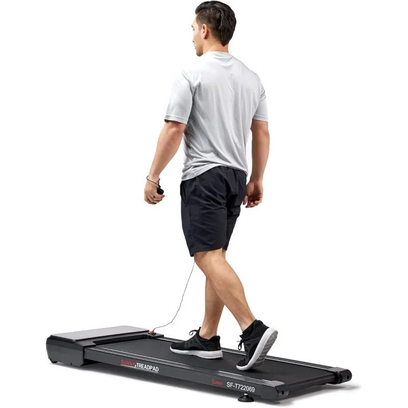 Sleek Compact Smart Treadpad Pacer Dual Mode Walking/Running Treadmill with 6-Level Incline, Remote Control & Exclusive Sun