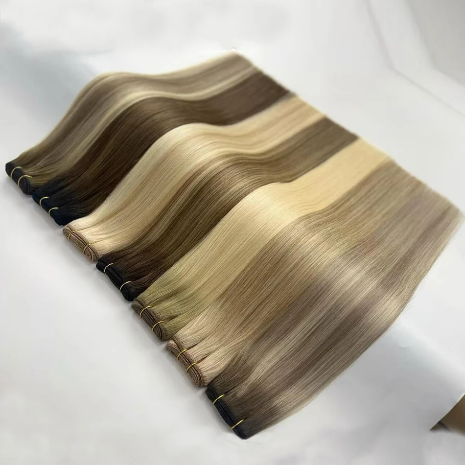 

Роскошные пришитые человеческие волосы, наращивание утка, прямые человеческие волосы, плетущие двойные пучки человеческих волос Remy