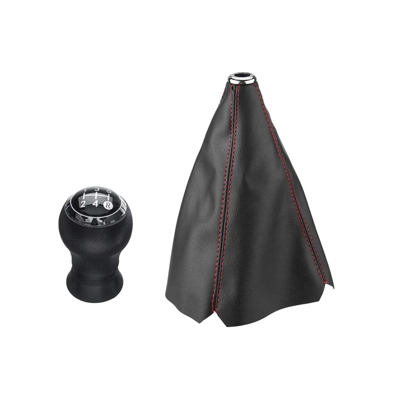 

5 Speed Manual Gear Shift Knob Handball With Universal Auto Manual Gear Shift Knob Boot Dust-Cover Gear Gaiter Cover