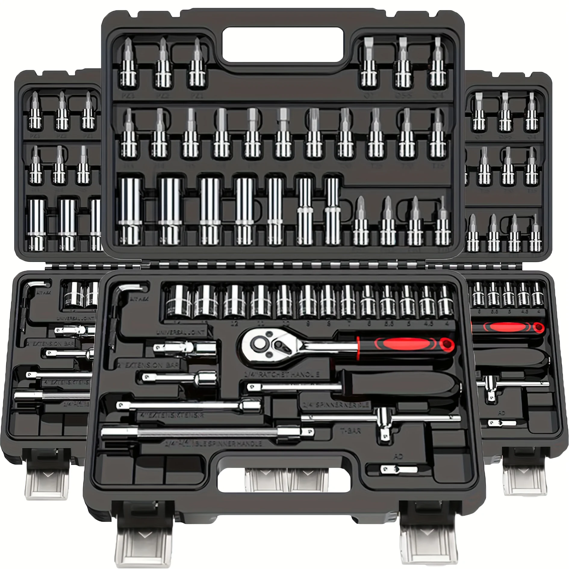 53-Piece Professional Repair Tool Box: Portable Ratchet Wrench Set - For Car, Motorcycle Repair, Home Industrial Repair