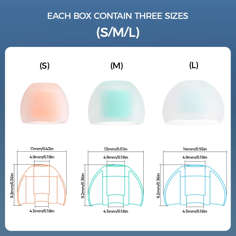 Hifiishirr كاندي اللون سيليكون سماعات الأذن 3 أزواج S/M/L لينة استبدال سماعات الأذن نصائح لسماعات داخل الأذن مريحة تناسب #3