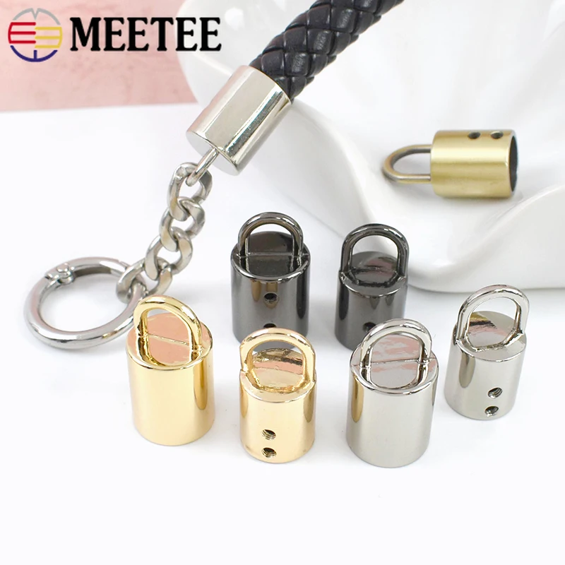 

5-50Pcs 11/14mm Metal Tassel Lock Buckles Cord End Caps with Loop Bag Strap Leather Rope Hanger Stopper DIY Hardware Accessories