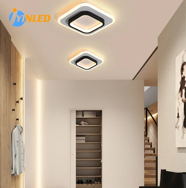 

220V Tricolor Indoor Lighting Fixtures Modern Corridor Light Center Lamps Led Bedroom Chandeliers Light Ceiling Light Aisle Lamp