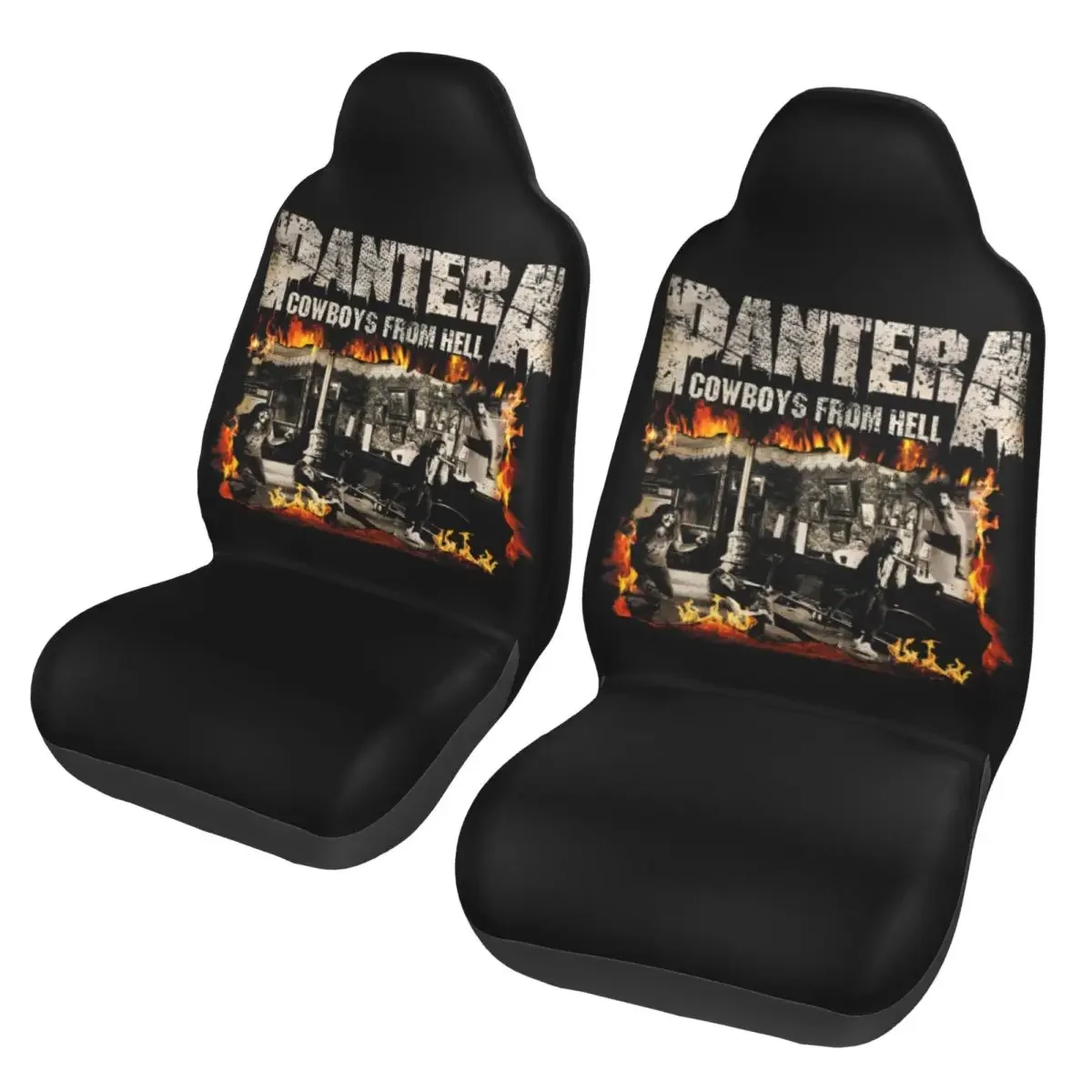 Panterad Cowboys From Hell Car Seat Cover Waterproof Suitable For All Kinds Models Rock Band Car Seat Protector Fabric Hunting