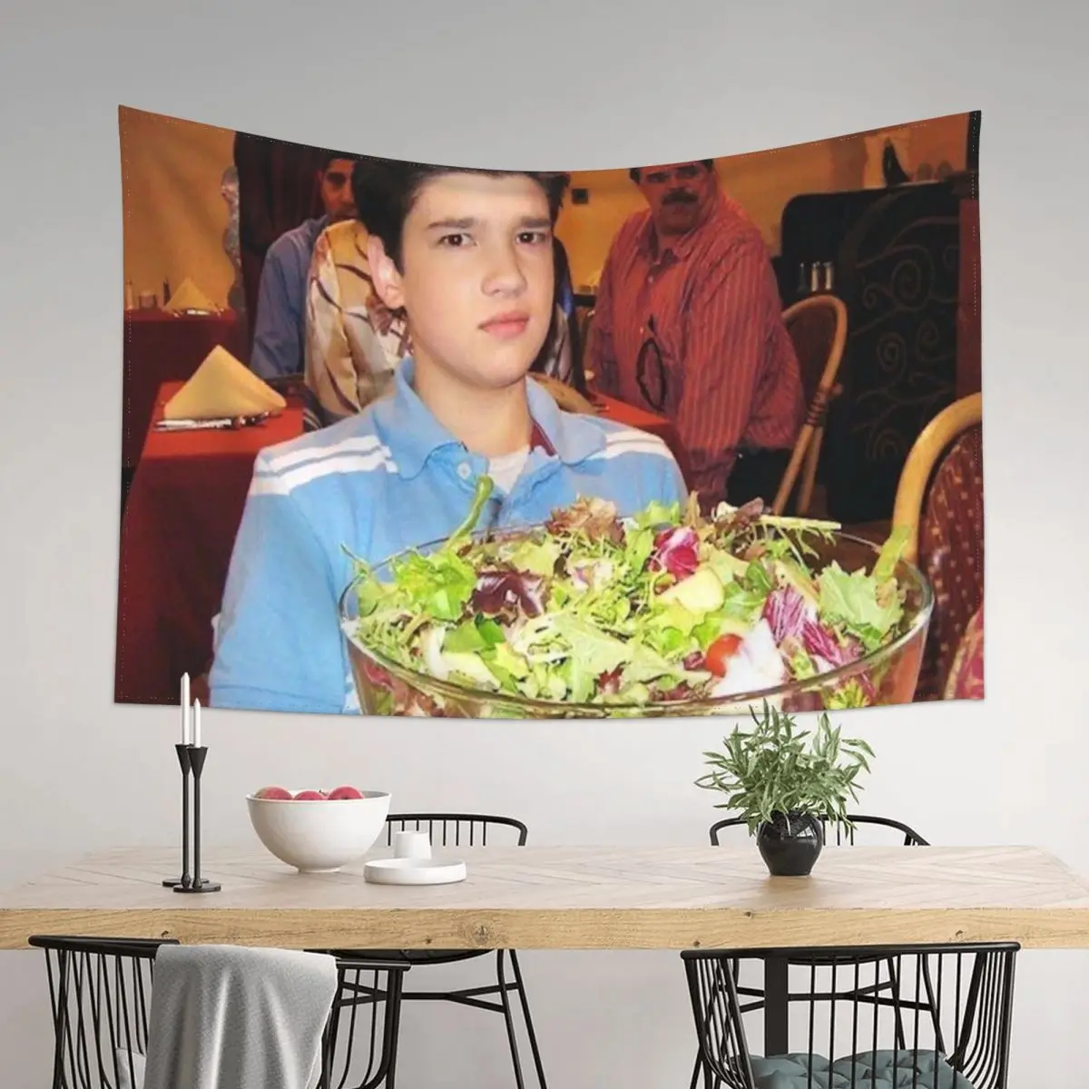 

freddie benson with a salad Tapestry Wall Carpet Bedroom Deco Aesthetic Decoration Decoration Wall Tapestry