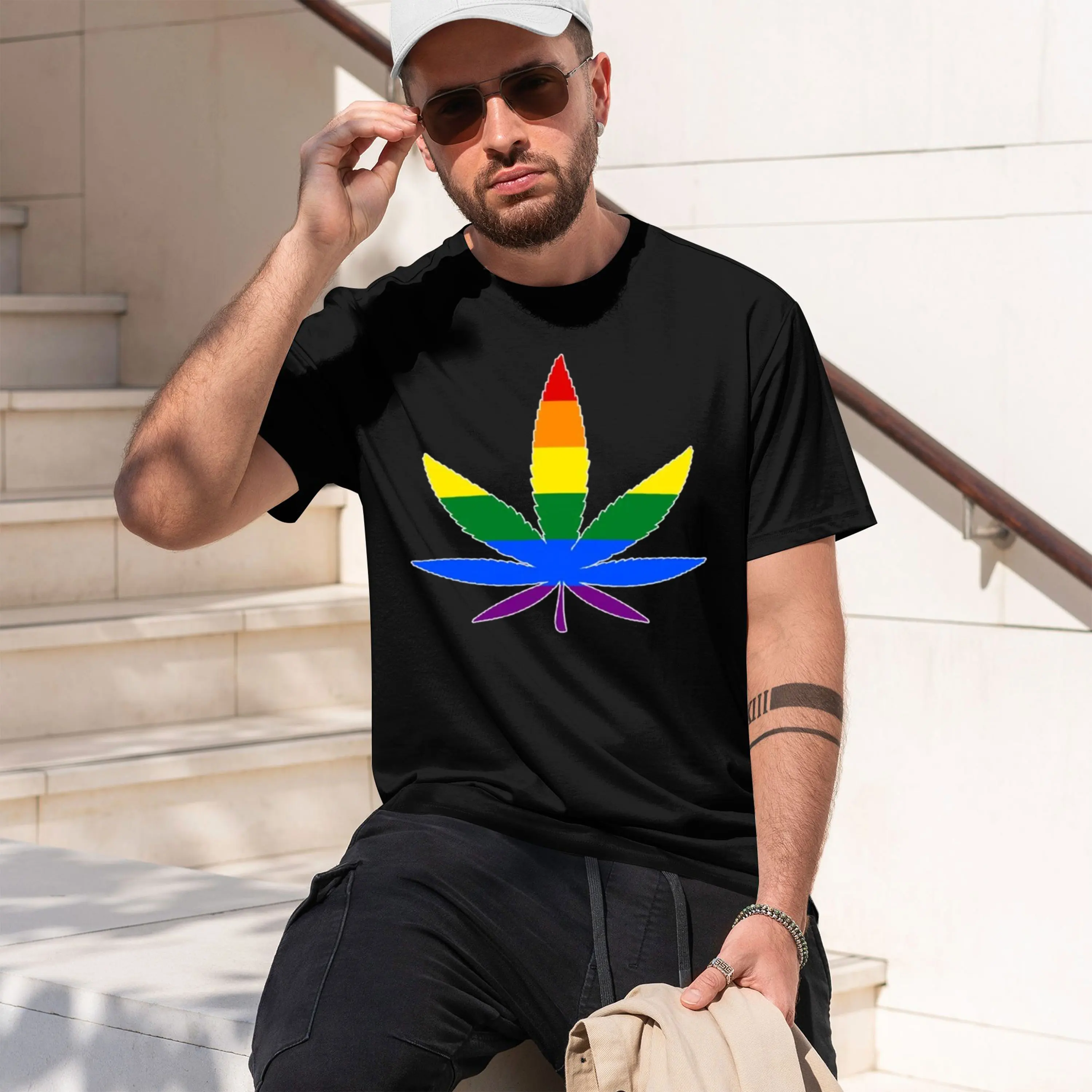 LGBT Flag - T-Shirt Bas Plain Tee for Spring and Summer 2026 New Model Short-sleeve crewneck T-Shirt Classic Casual Multiple Col