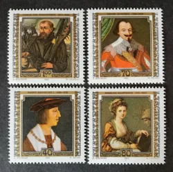 4Pcs/Set New Liechtenstein Post Stamp 1982 Aristocratic Painting Portrait Postage Stamps MNH