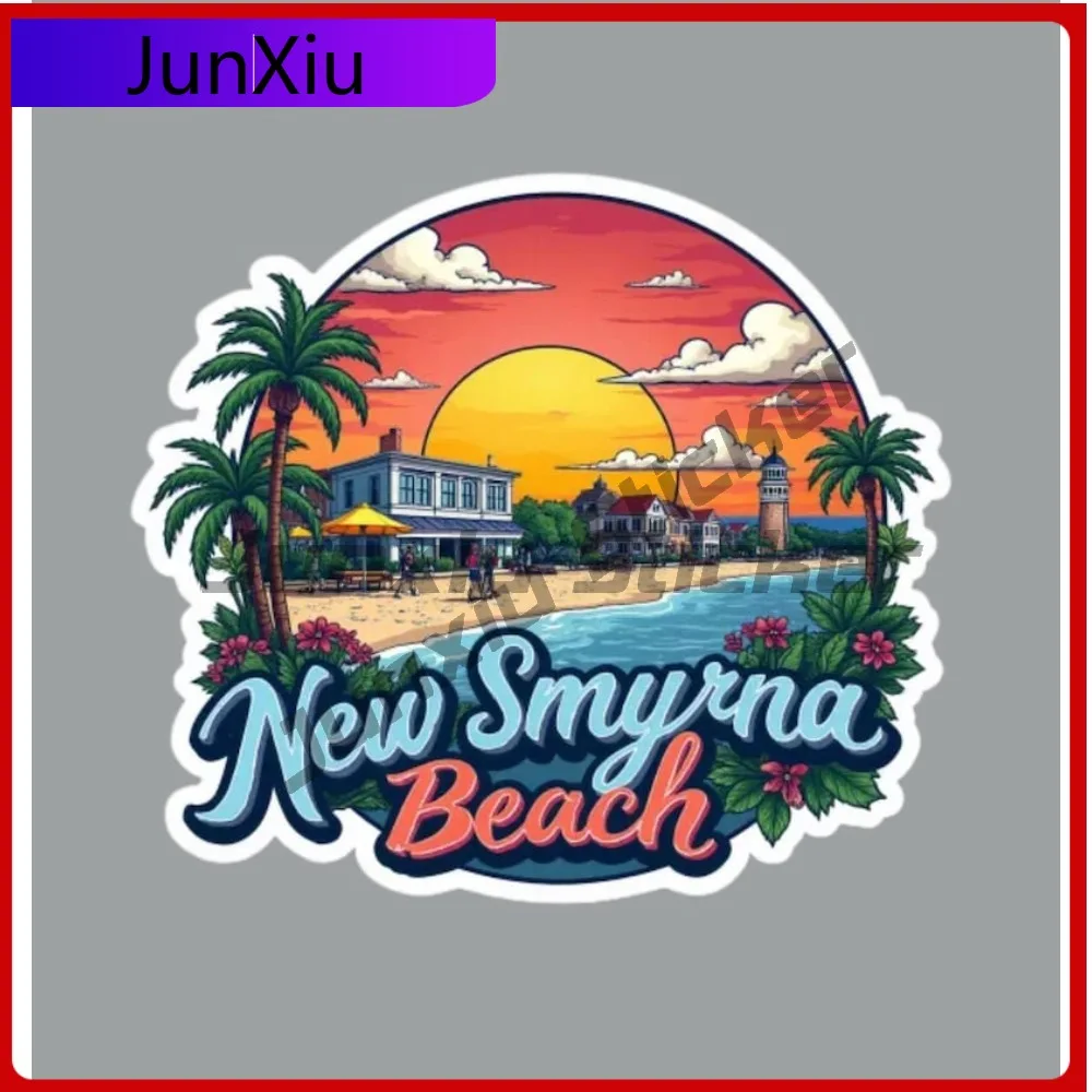 

New Smyrna Beach Florida Sticker Car Funny Decoration Wall Stickers For Camper Windshield Bumper Truck Ebike Sticker Camper Rv