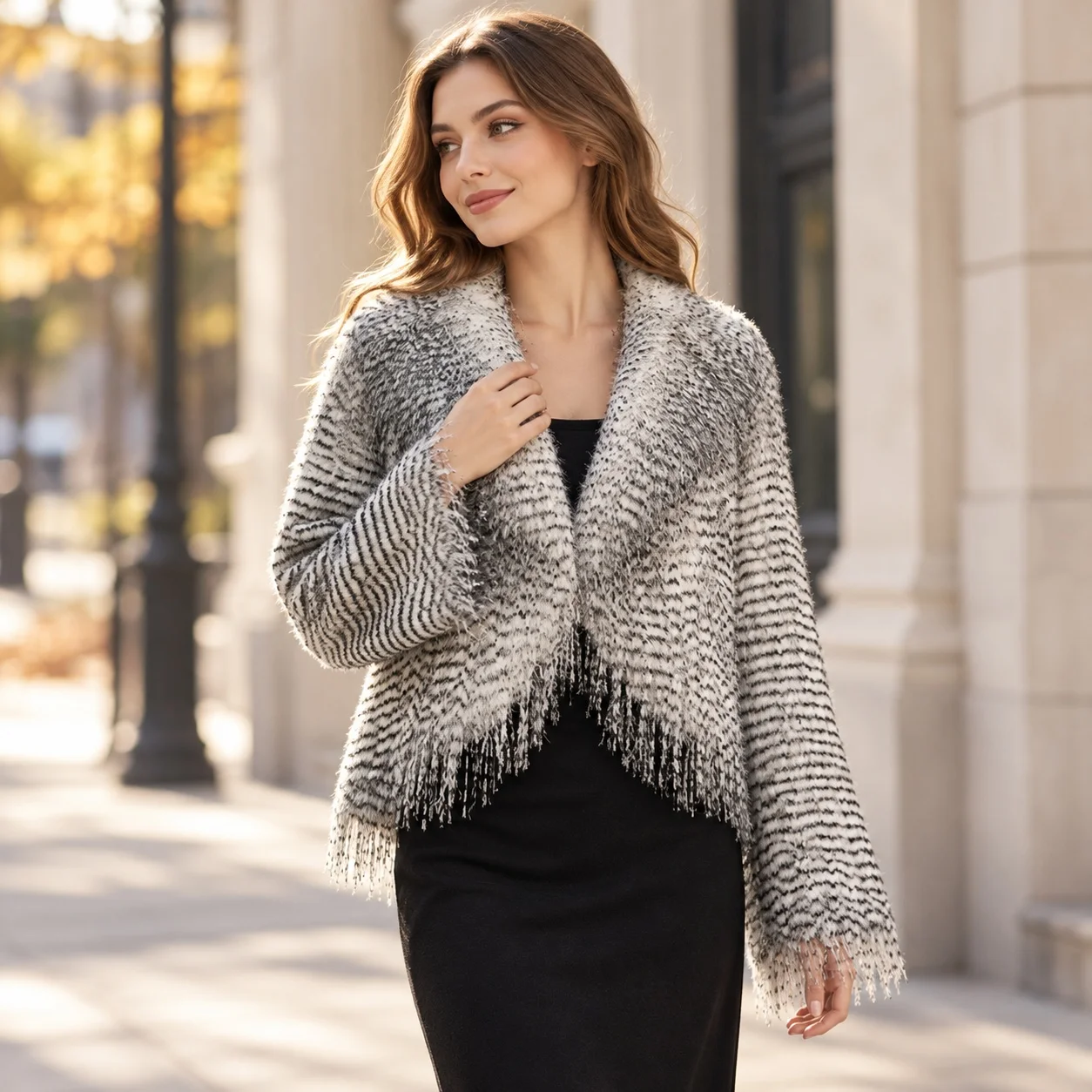 V Neck Slim Fit Coat Elegant Commuting with Regular Sleeve Short Length Long Sleeve Autumn Casual Jacket Hoodless Women Coat
