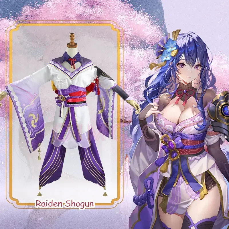 تأثير رايدن شوغون تأثيري حلي الكبار كرنفال موحدة شعر مستعار أنيمي هالوين ازياء حفلة تنكرية النساء لعبة Beelzebul D