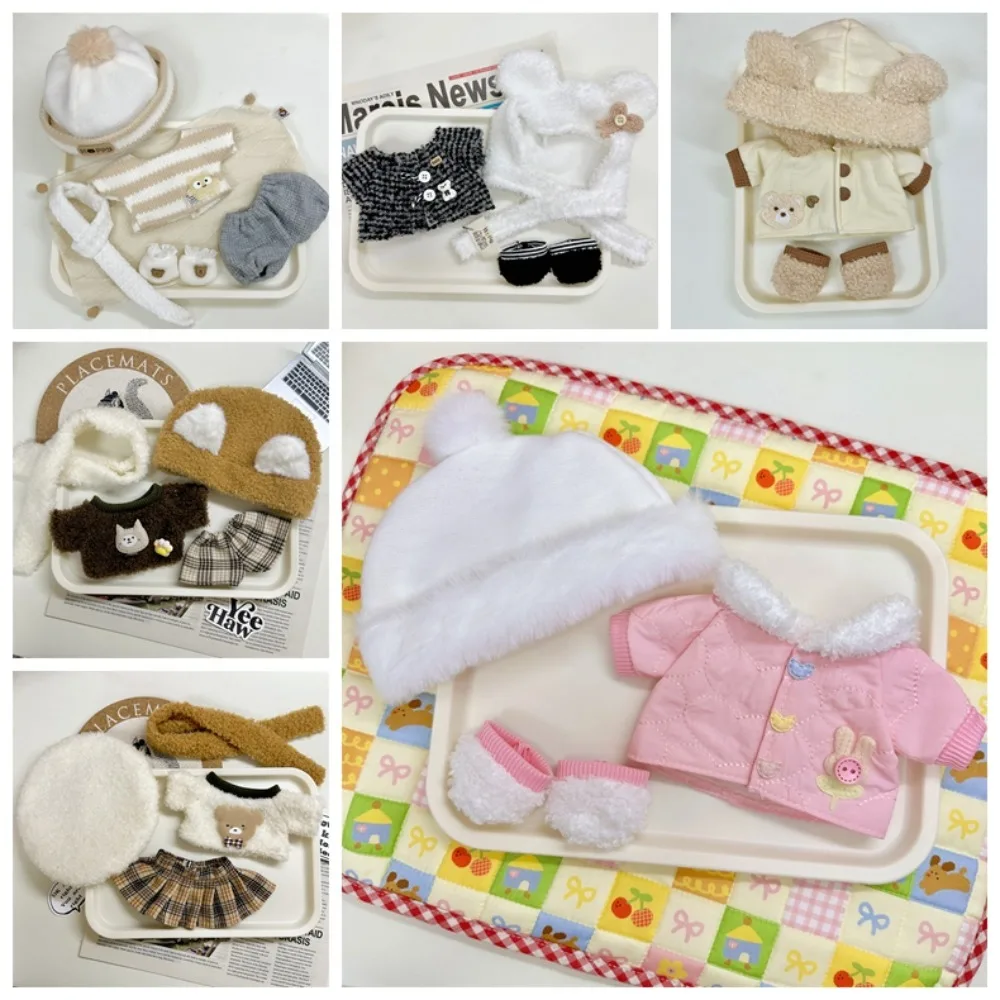 Manteau 20cm coton vêtements de poupée ensemble d'hiver tenue poupée vêtements robe multicolore Mini coton poupée tenue robe enfants cadeau