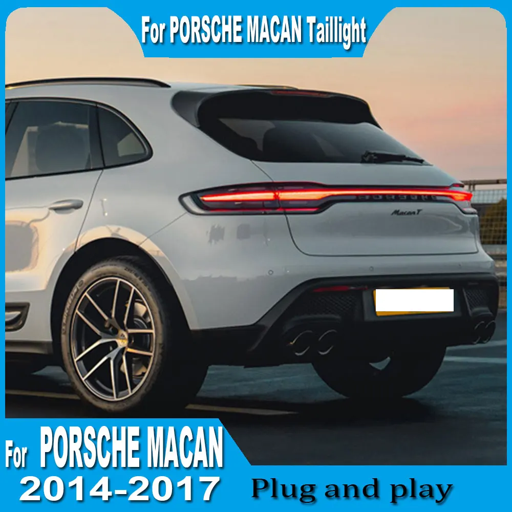 For Porsche Macan 2014-2017 LED Through Tail lights Assembly Mode Tail Rear Turn Brake DRL Light Car Accessory