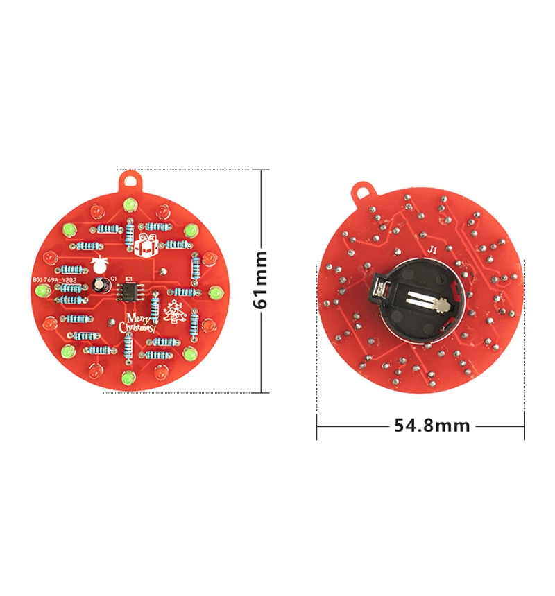 DIY Electronic Kit NE555 Red And Green LED Christmas Tree Decoration Flashing Light Electronic Component Fun Soldering DC 3V