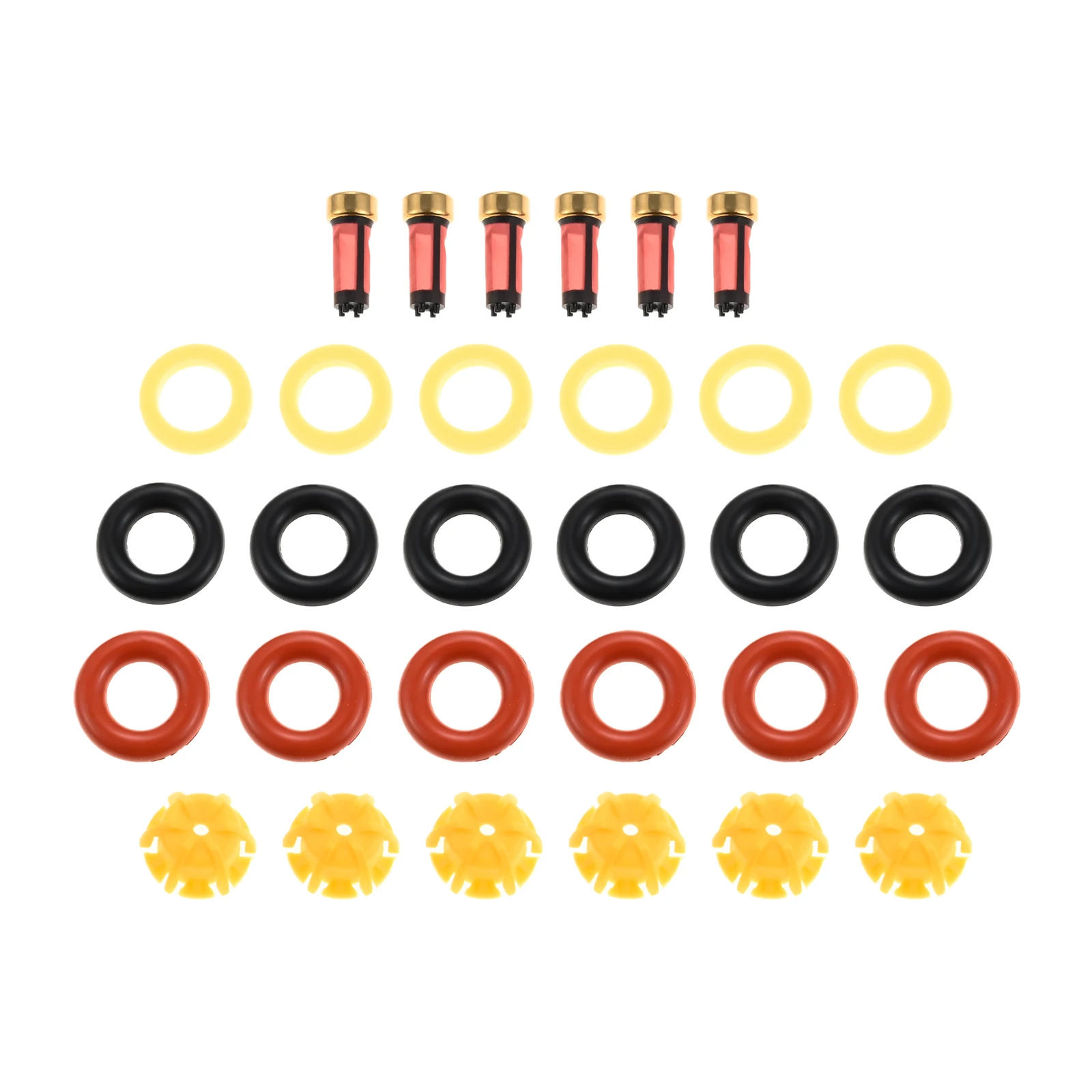 6 Sets Fuel Injector Repair Kit Fit For Bmw E39 520i 523i 525i 528i Replace Part 0280150415 0280150778 13641466396 13641734776