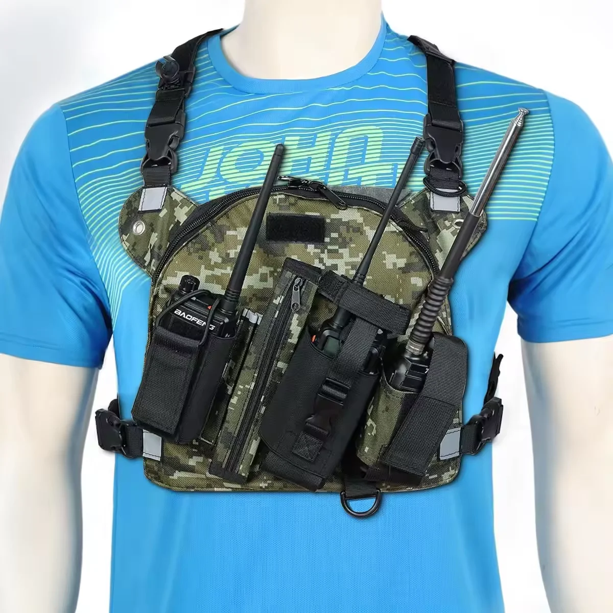ABBREE Radio Pocket Bag Chest Harness Front Pouches Carry Case Holster for Baofeng UV-5R UV-9R UV-5RH BF-888S Walkie Talkie