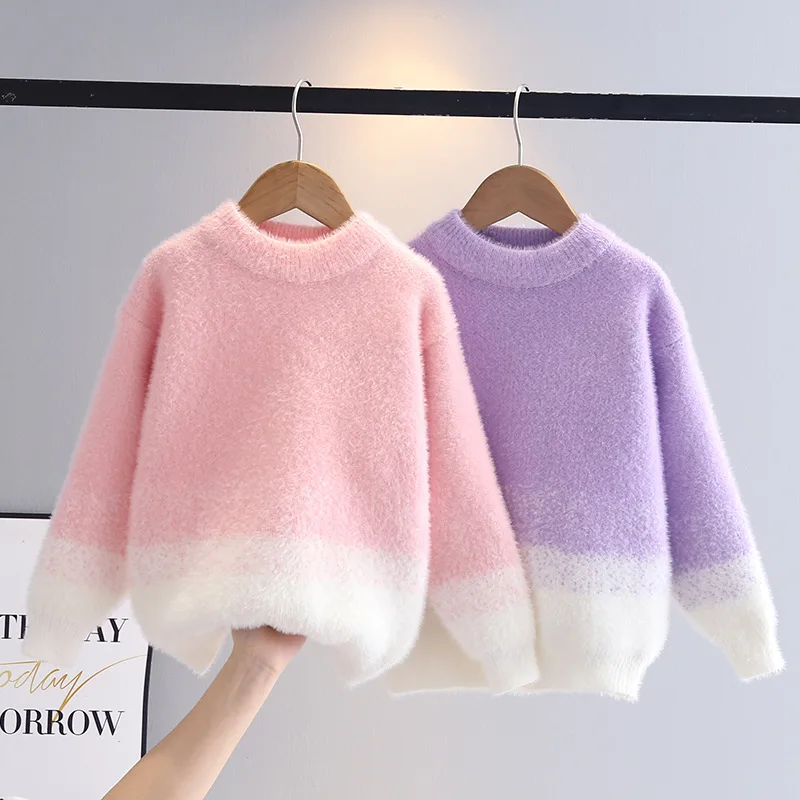 

Girls Sweaters Autumn Winter 2025 Children Woolen Jersey Tops Coats For Baby Girl Clothes Knitted Outerwear Kid Pullover Sweater